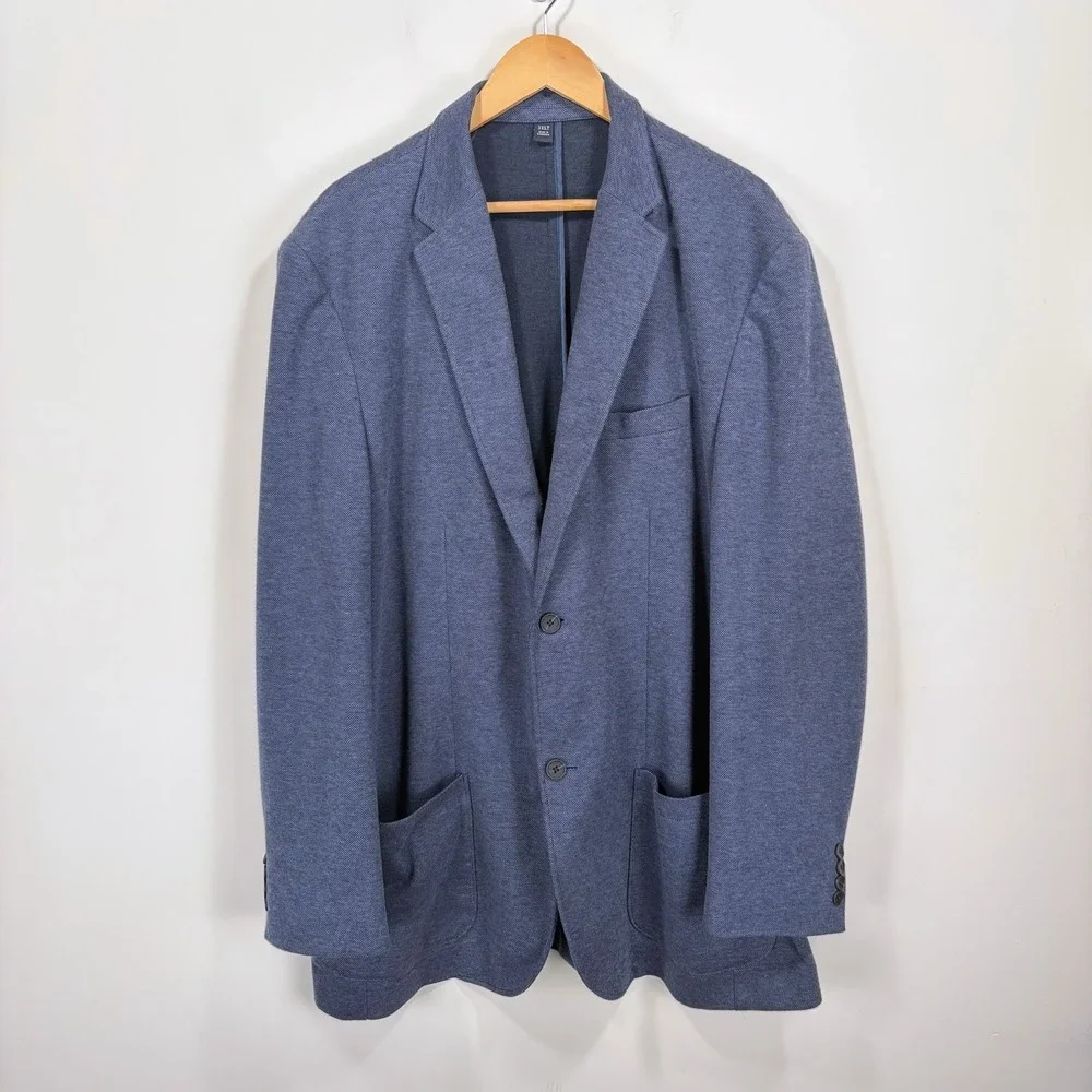 Jos A Bank Unstructured Blazer Sport Coat Men 3XLT Tall Blue Traditional Travel - Picture 14 of 15